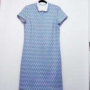 J.McLaughlin Blue White Printed T-Shirt Dess L